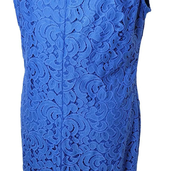 BLACK LABEL EVAN PICONE Women's Cutout Lace Shift Dress Boat Neck Size 12 Blue - Picture 4 of 13